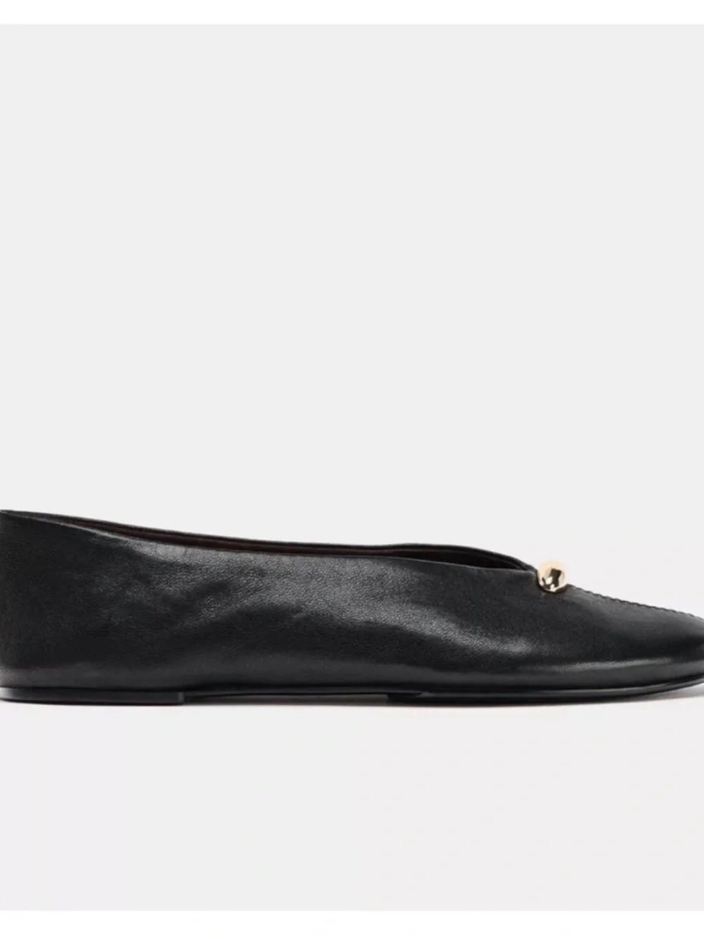 Zara Leather Ballet Flats with Appliqué - Picture 2 of 3